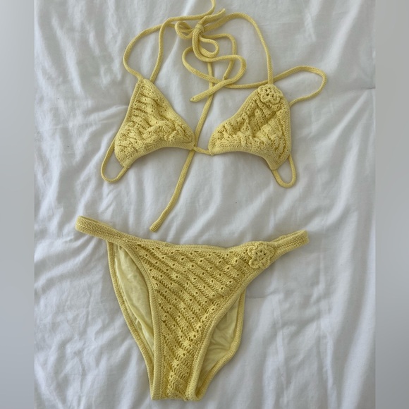 Yellow Frankie’s Bikinis Crochet Set - Picture 4 of 6